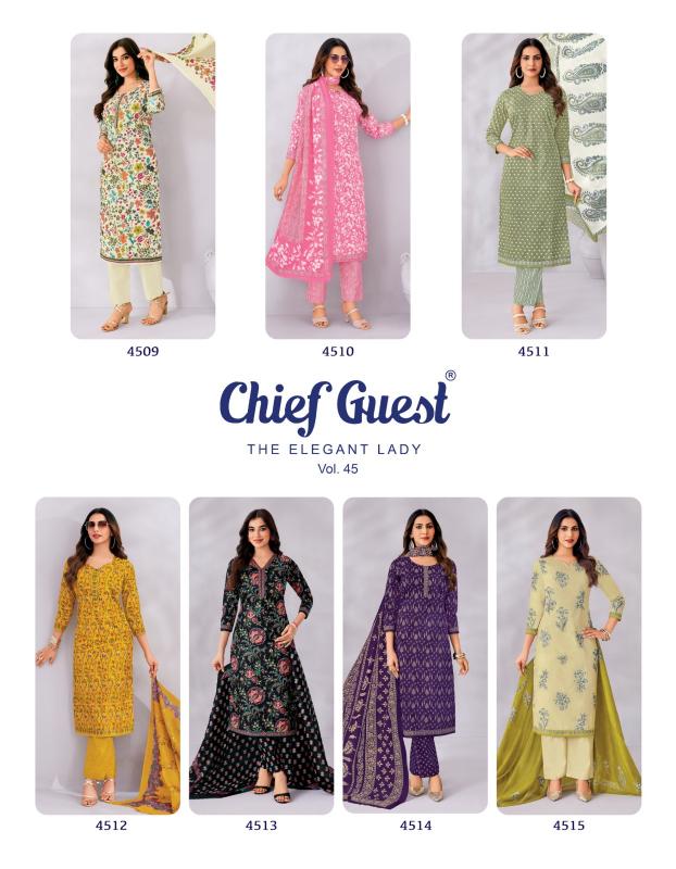 Deeptex chief guest vol 45 cotton dress material wholesale jetpur gujarat